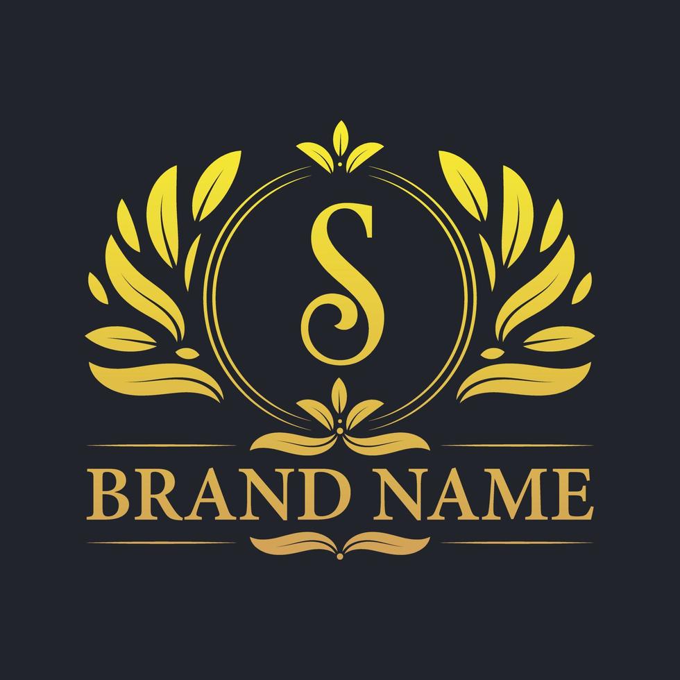 Vintage Luxury golden S letter logo design. vector