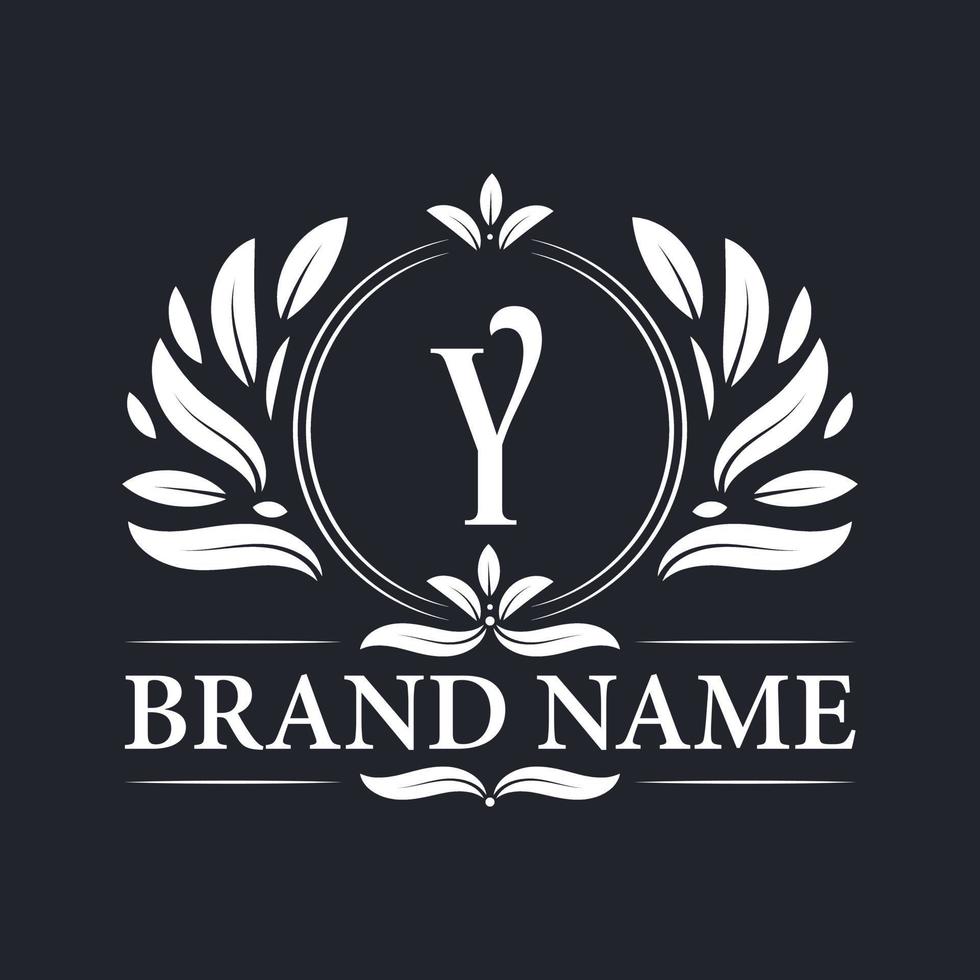 Alphabet Y luxurious logo design template. vector