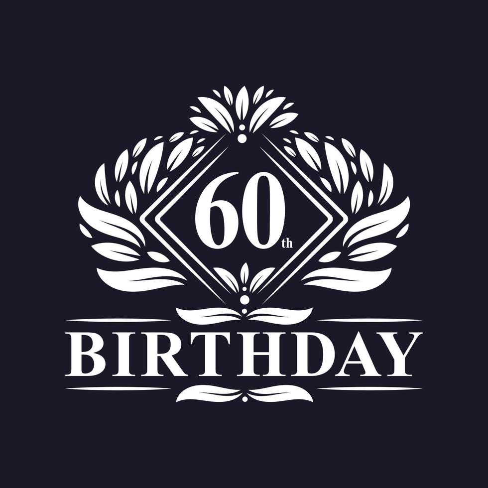 Logo de cumpleaños de 60 años, lujosa celebración de 60 años. vector