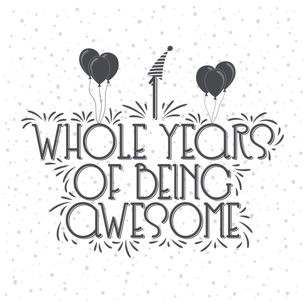 1 Year Birthday and 1 year Anniversary Celebration Typo vector