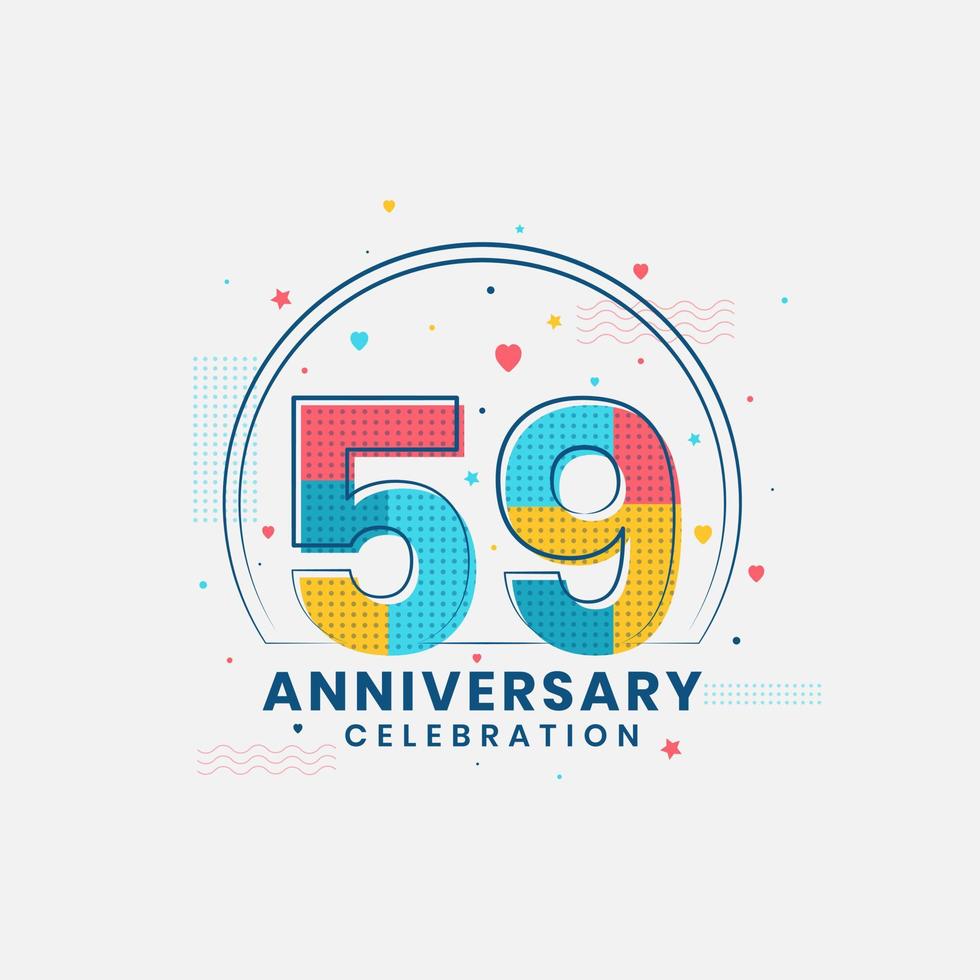 59 Anniversary celebration, Modern 59th Anniversary design vector