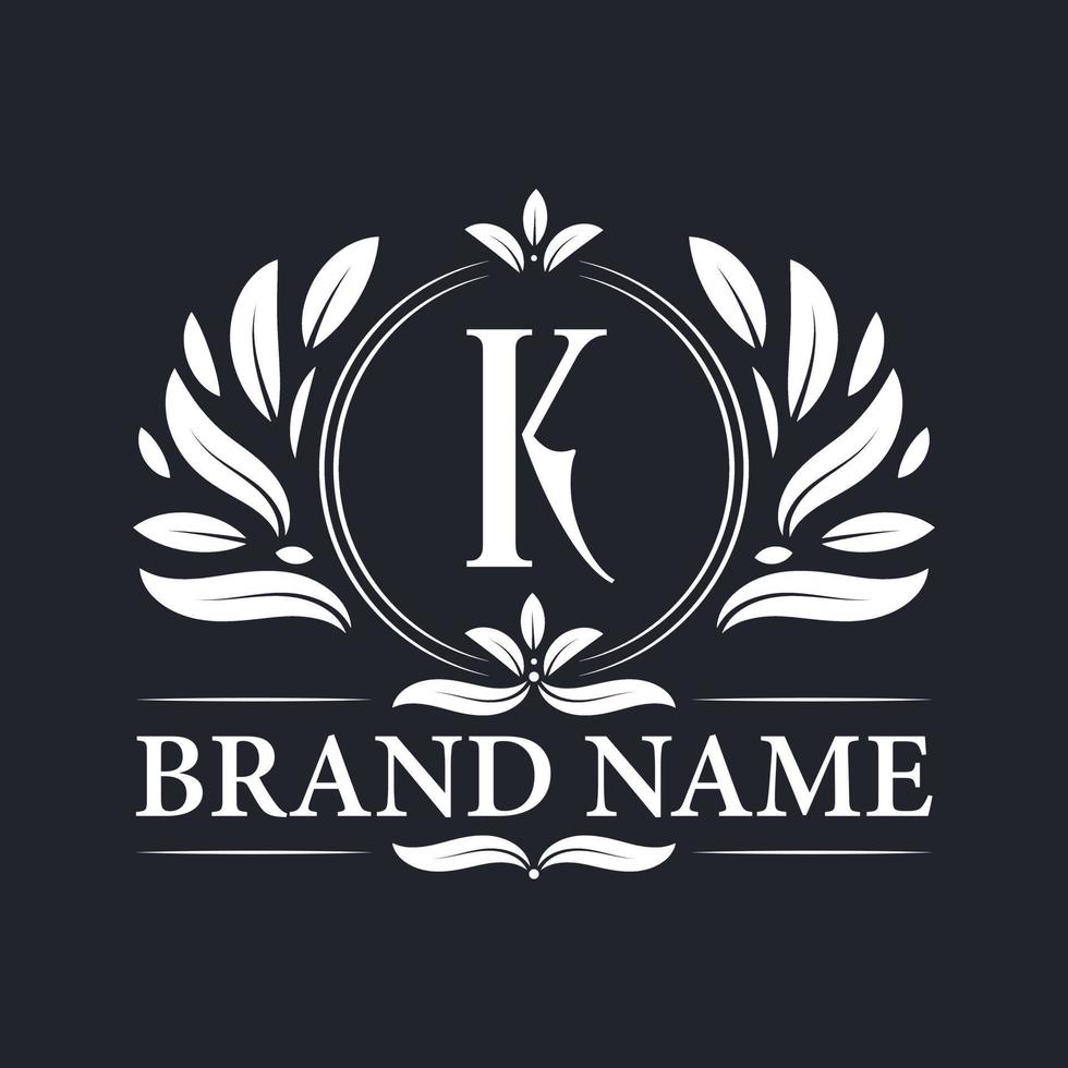 Vintage Elegant K Letter logo design template. vector