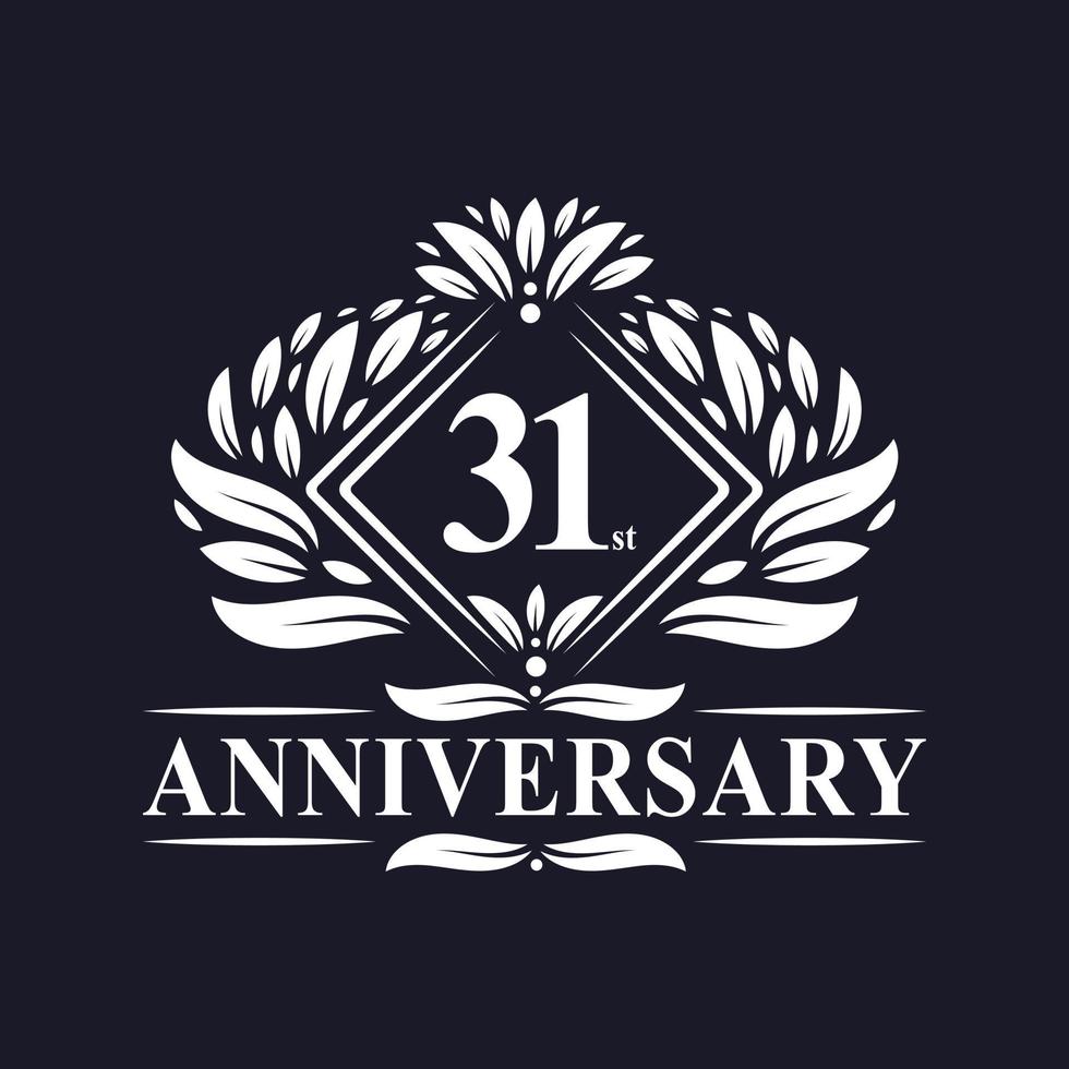 31 years Anniversary Logo, Luxury floral 31st anniversary logo. vector