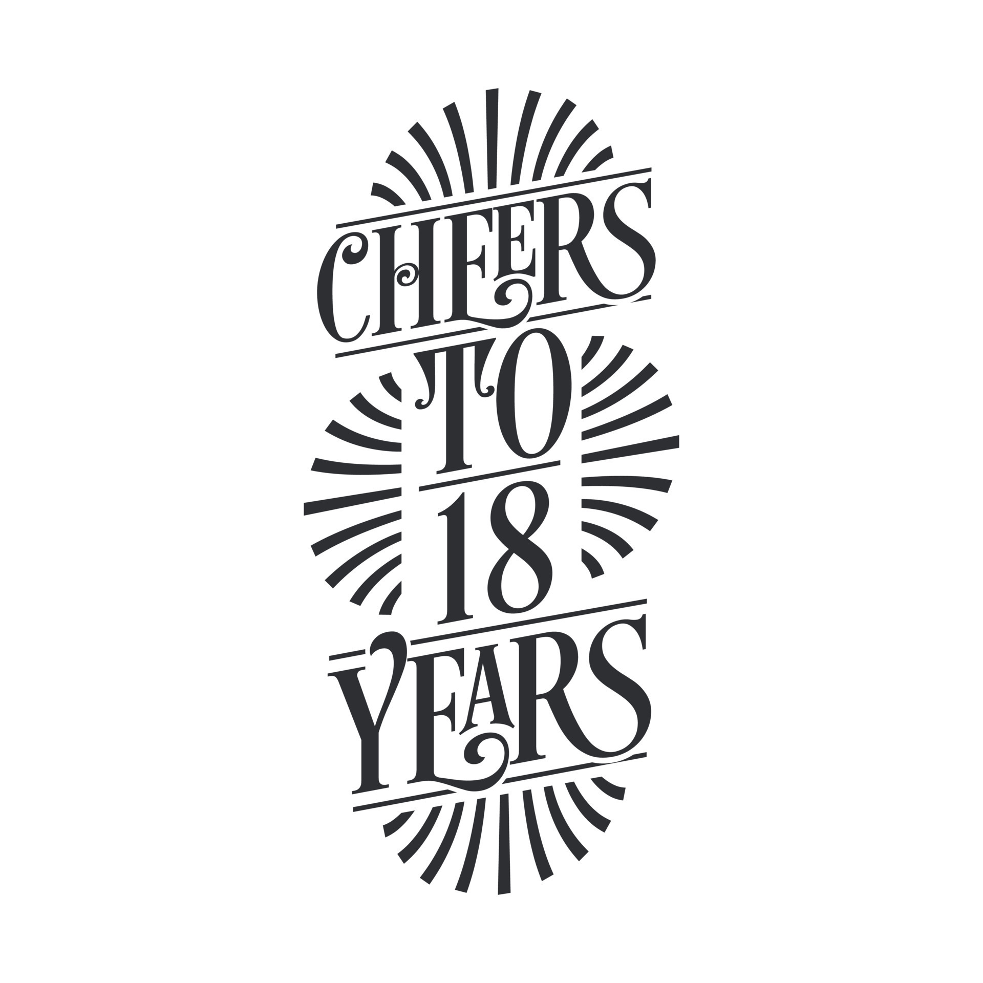 18 years vintage birthday celebration Cheers to 18 years 10084374