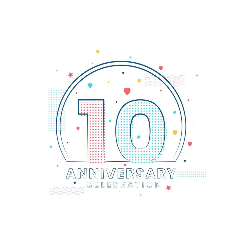 10 years Anniversary celebration, Modern 10 Anniversary design vector