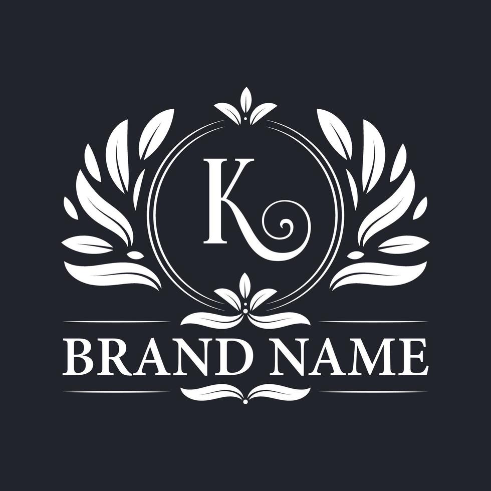 diseño de logotipo de letra k de lujo vintage dorado. vector