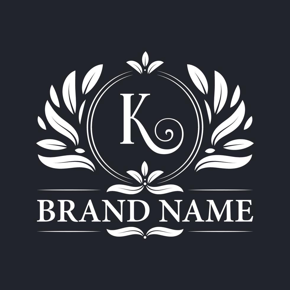 Golden vintage Luxury K letter logo design. vector