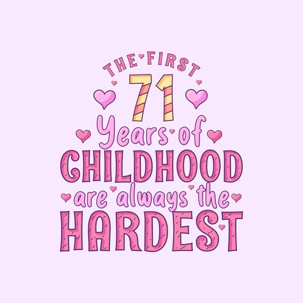 71st birthday celebration, The first 71 years of Childhood are always the Hardest vector