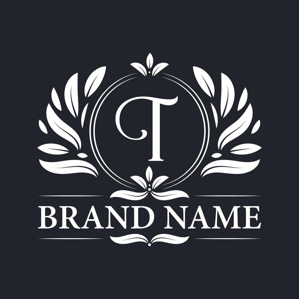 Vintage Elegant T Letter logo design template. vector