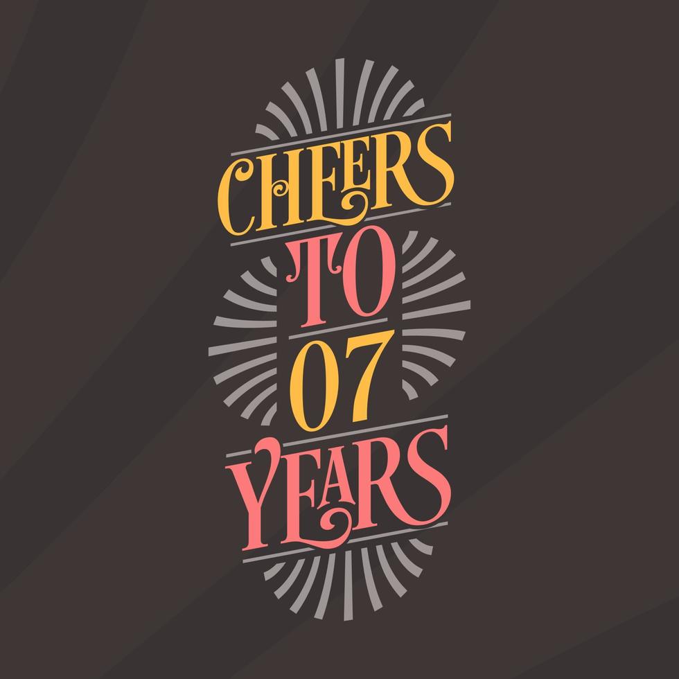 Cheers to 7 years, 7th birthday celebration 10085050 Vector Art at Vecteezy