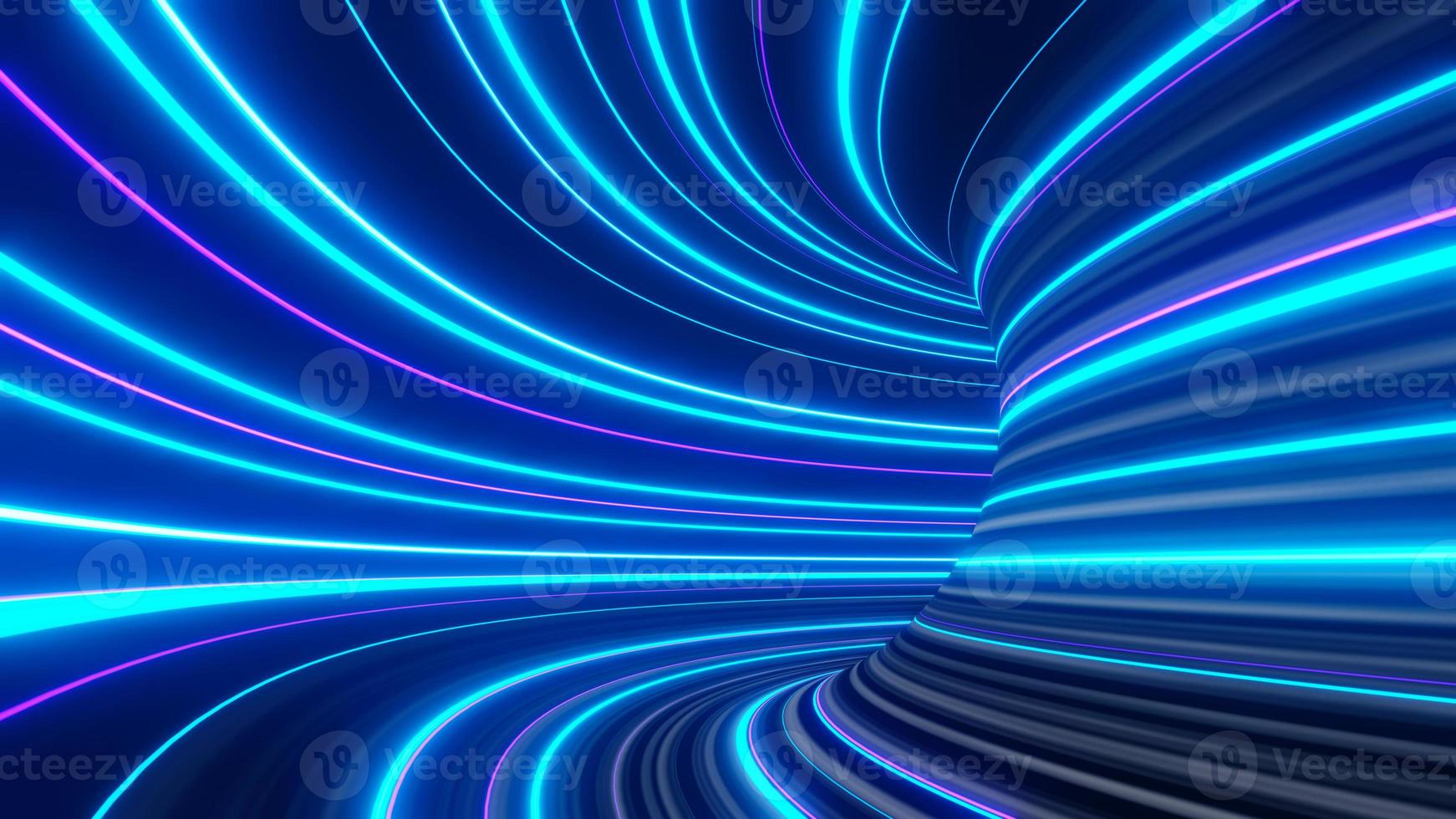 3d render of illuminated neon and light glowing on dark scene. Speed light moving lines. Abstract simple Colorful lighting neon background. photo