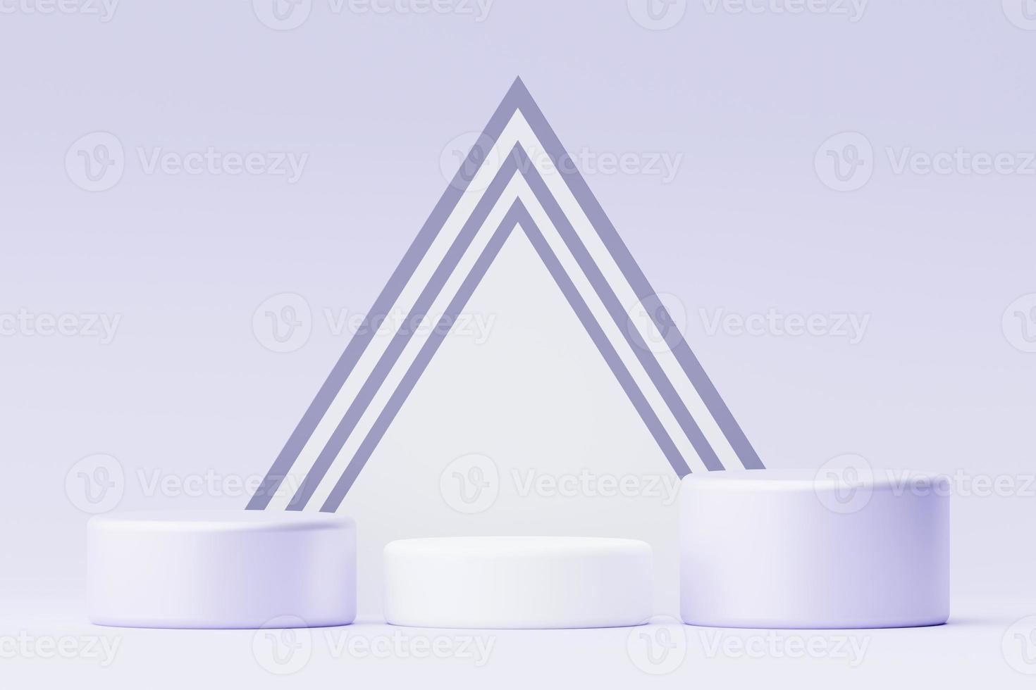 3d render Pastel Purple minimal background with podium stand. Purple stage platform for cosmetic product presentation and advertising. Studio scene with showcase pedestal in clean design. photo