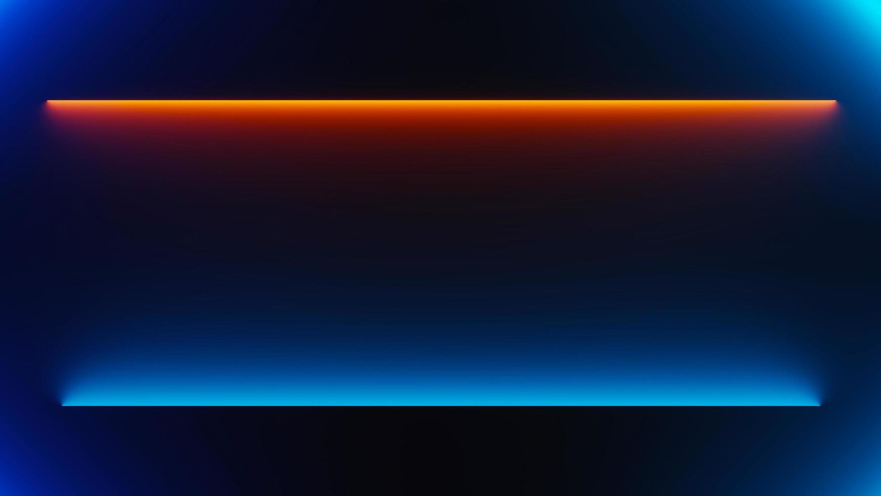 3d render of illuminated neon and light glowing on dark scene. Speed light moving lines. Abstract simple Colorful lighting neon background. photo