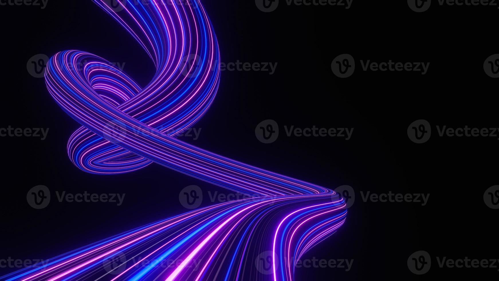 3d render of illuminated neon and light glowing on dark scene. Speed light moving lines. Abstract simple Colorful lighting neon background. photo