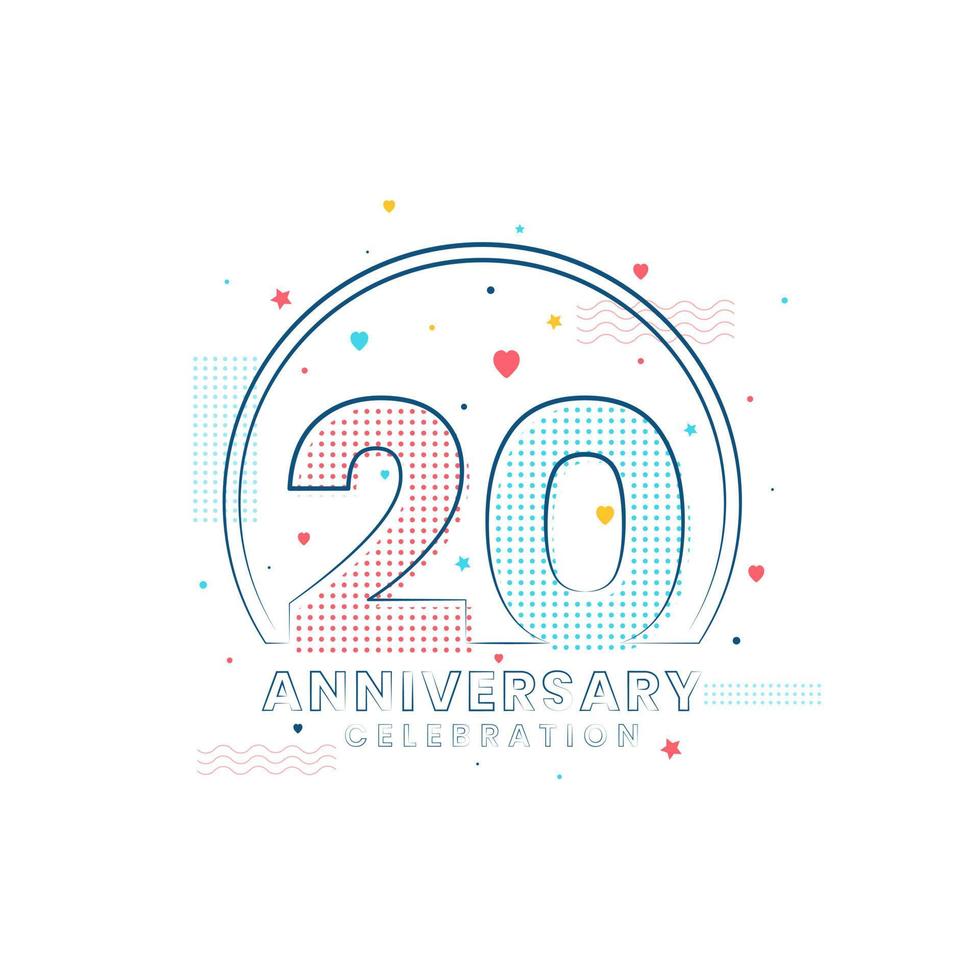 20 years Anniversary celebration, Modern 20 Anniversary design vector