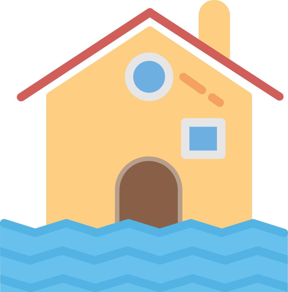 icono plano de inundaciones vector