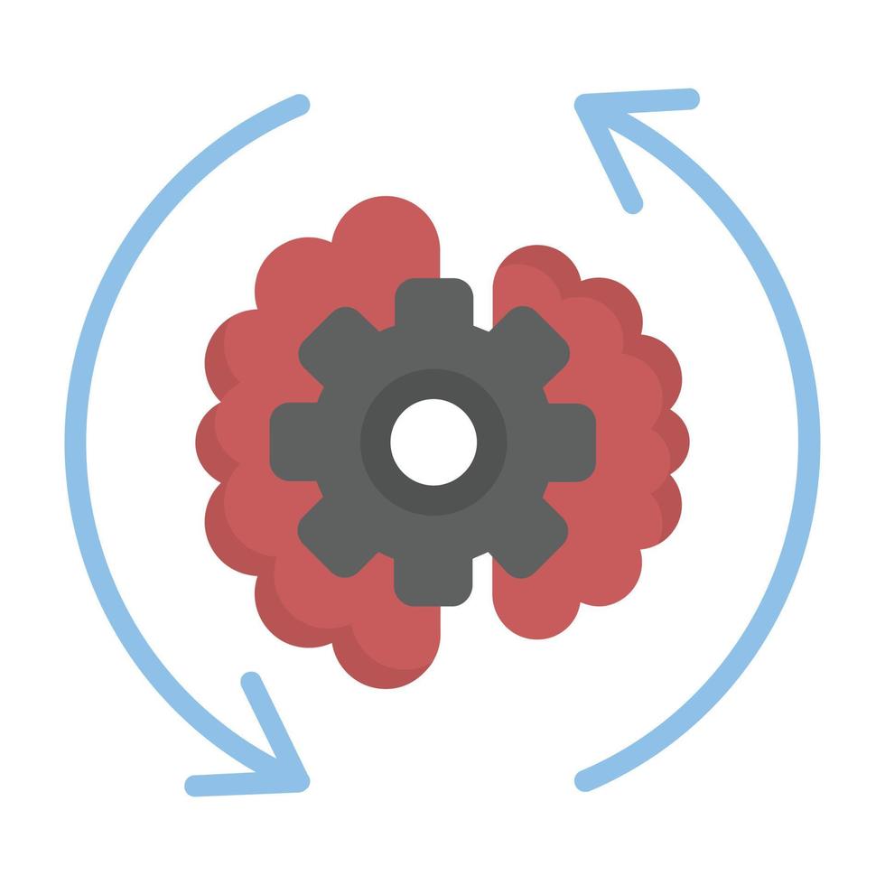 Brain Process  Flat Icon vector