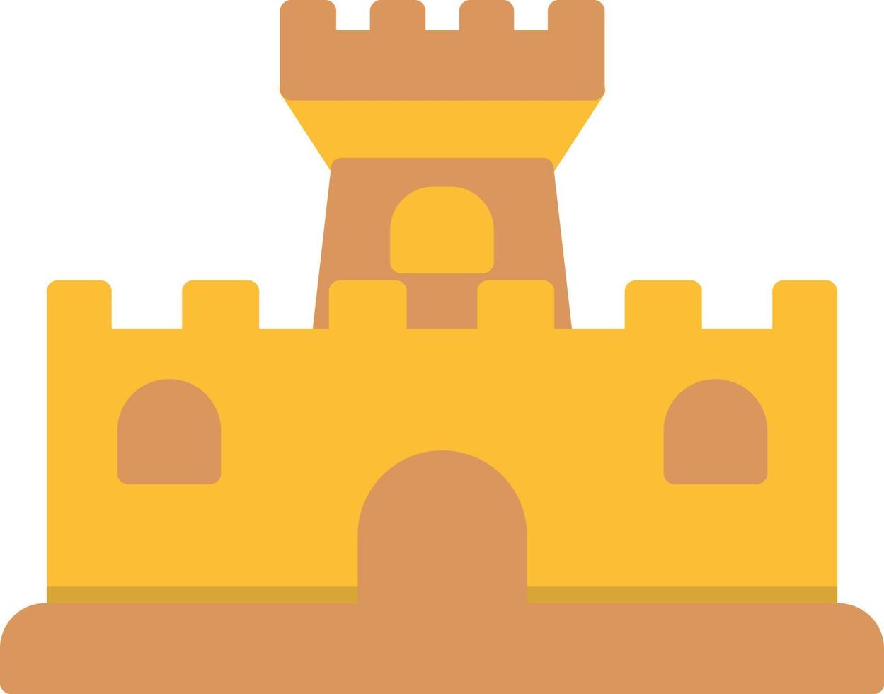 icono plano del castillo de arena vector