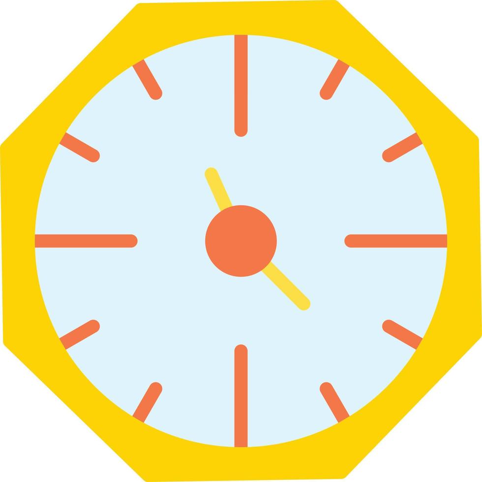 Wall Clock Flat Icon vector