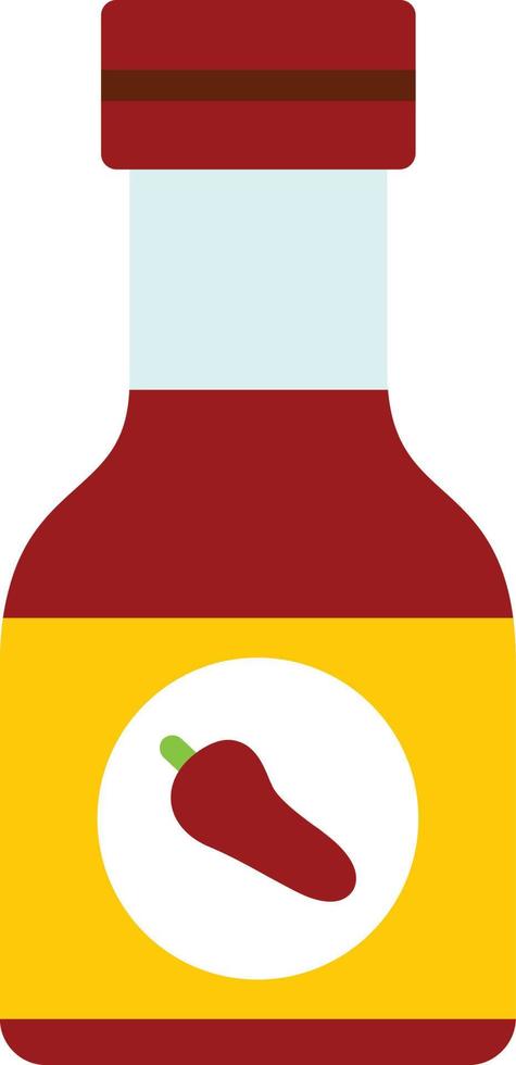 Sauce Bottle Flat Icon vector