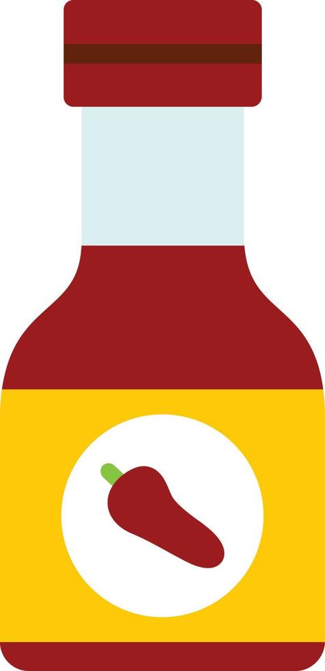 icono plano de botella de salsa vector