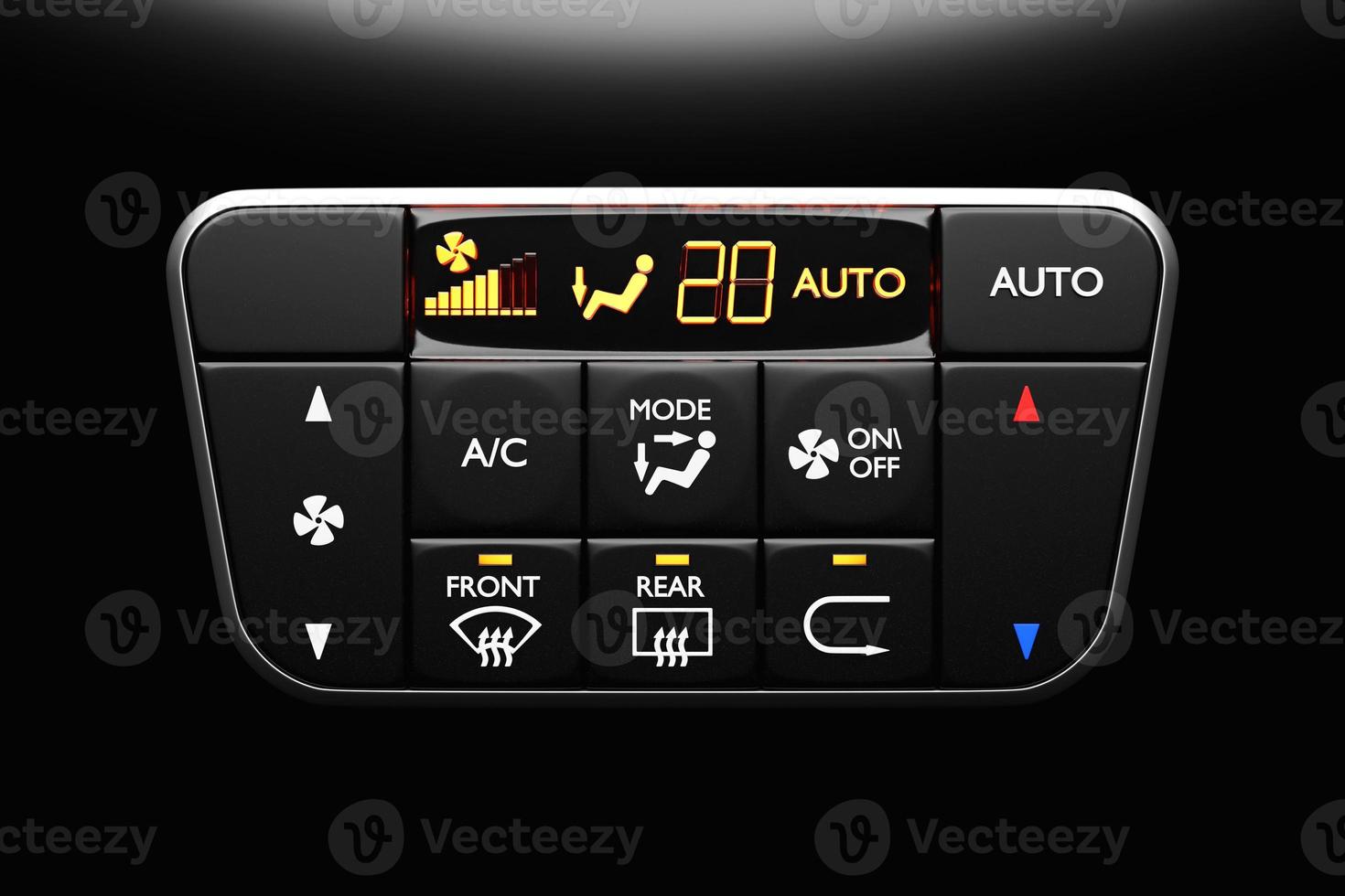 Conditioner and air flow control in a modern car on black isolated background, 3D illustration photo
