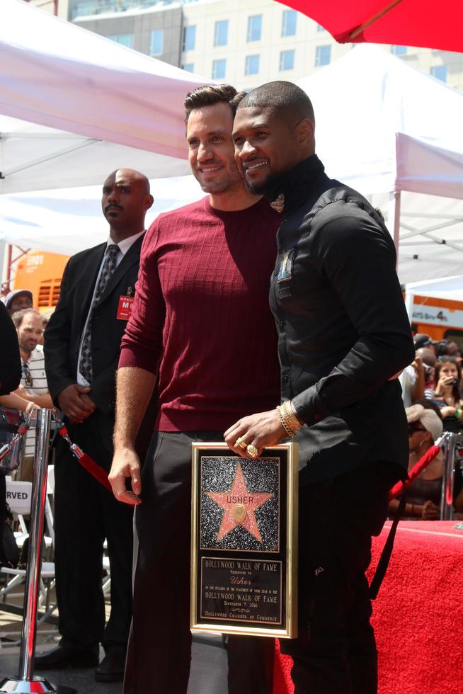 LOS ANGELES, SEP 7 - Edgar Ramirez, Usher Raymond IV at the Usher Honored With a Star On The Hollywood Walk Of Fame at the Eastown on September 7, 2016 in Los Angeles, CA photo