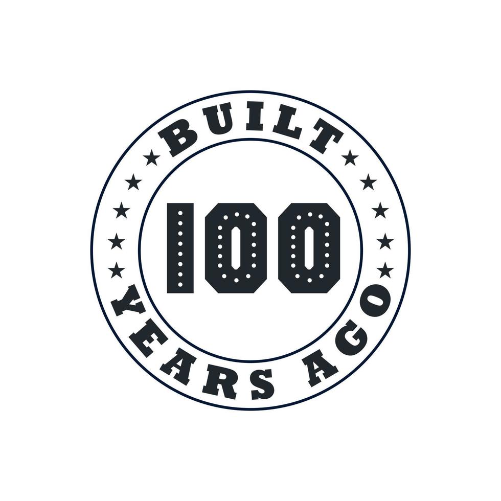 Celebración de cumpleaños de 100 años, construida hace 100 años. vector