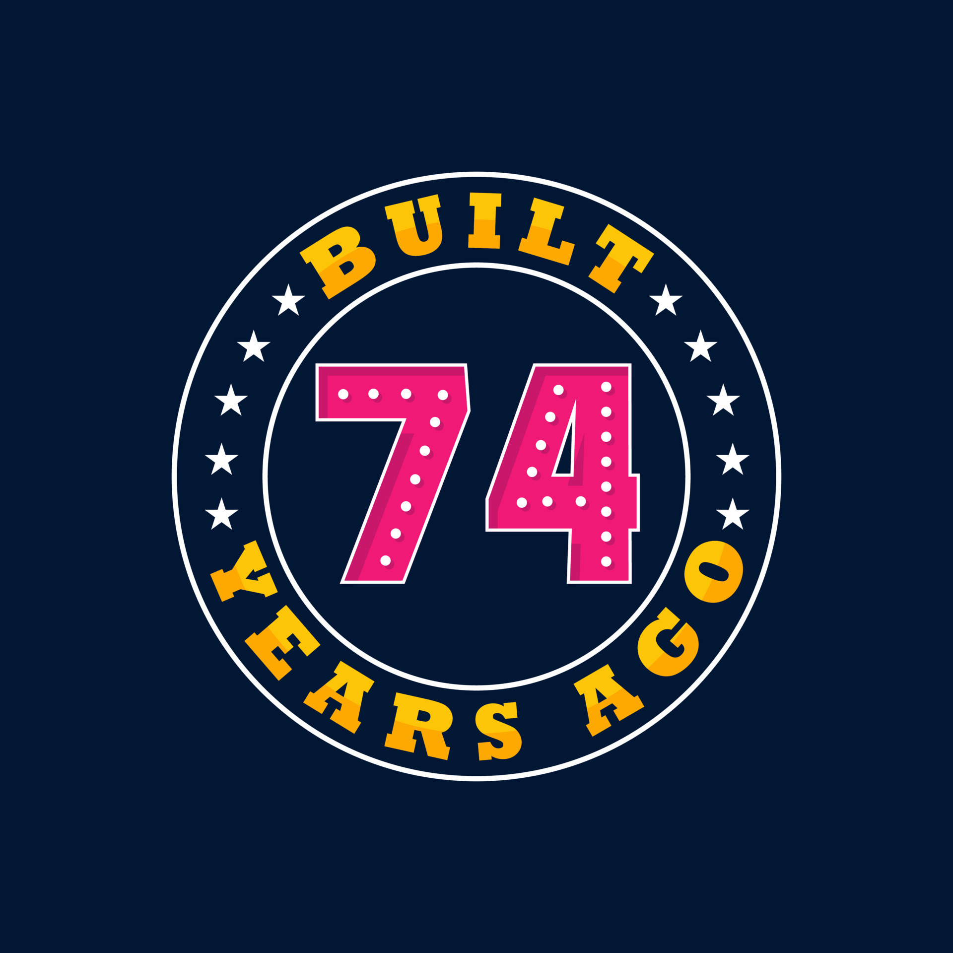 Built 74 Years Ago 74th Birthday Celebration Design 10088061 Vector built-74-years-ago-74th-birthday-celebration-design-10088061-vector
