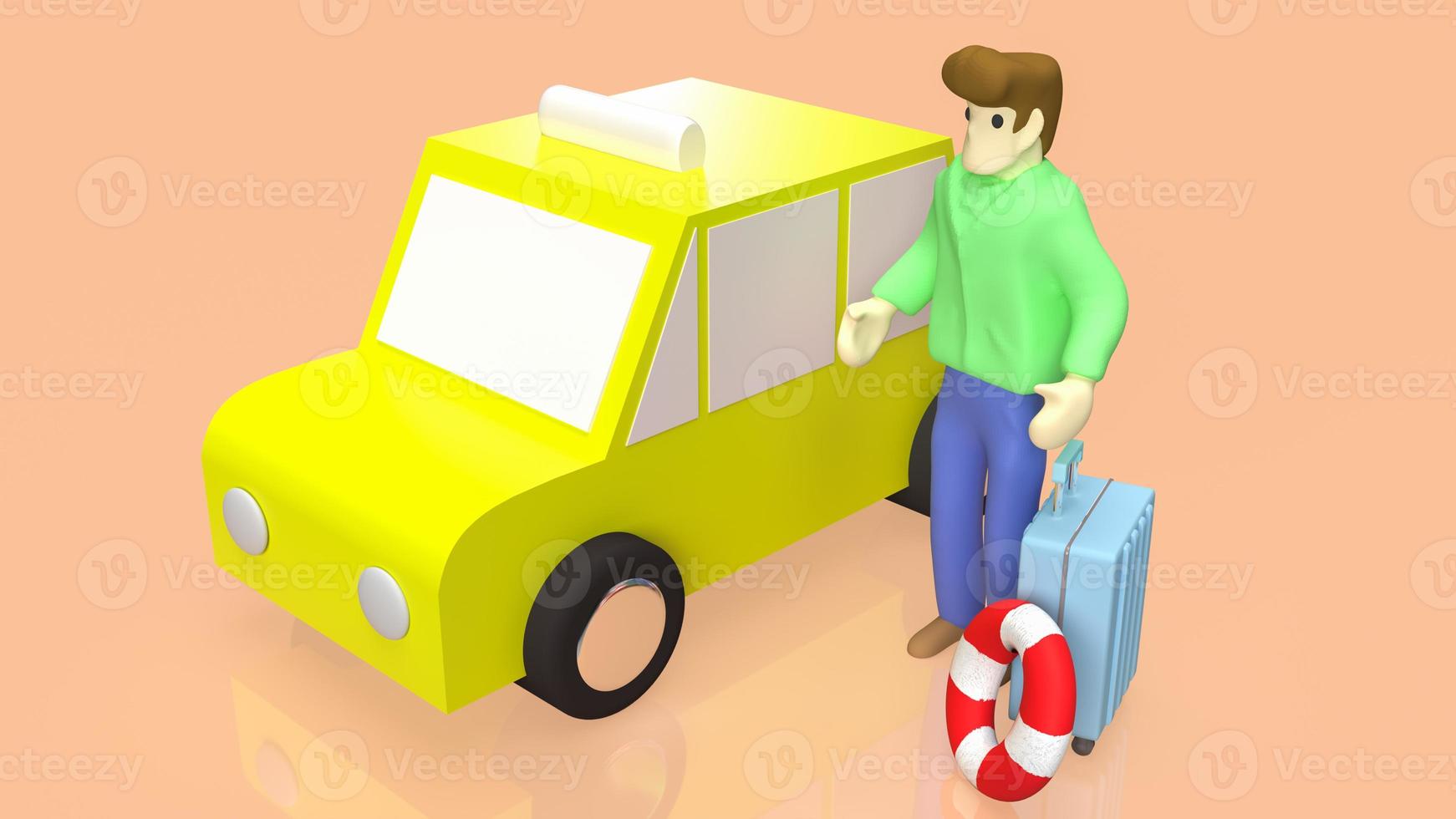 tourist and taxi for travel concept 3d rendering photo