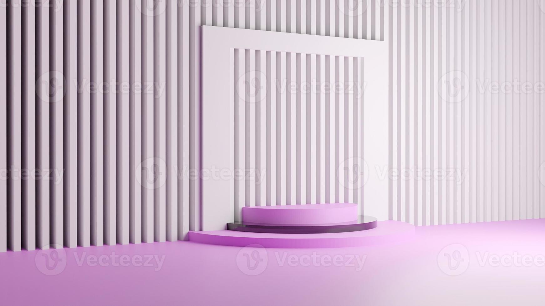 Minimal background, mock up with podium for product display, Podium in abstract purple composition, 3d render, 3d illustration, modern color, minimalist design. photo