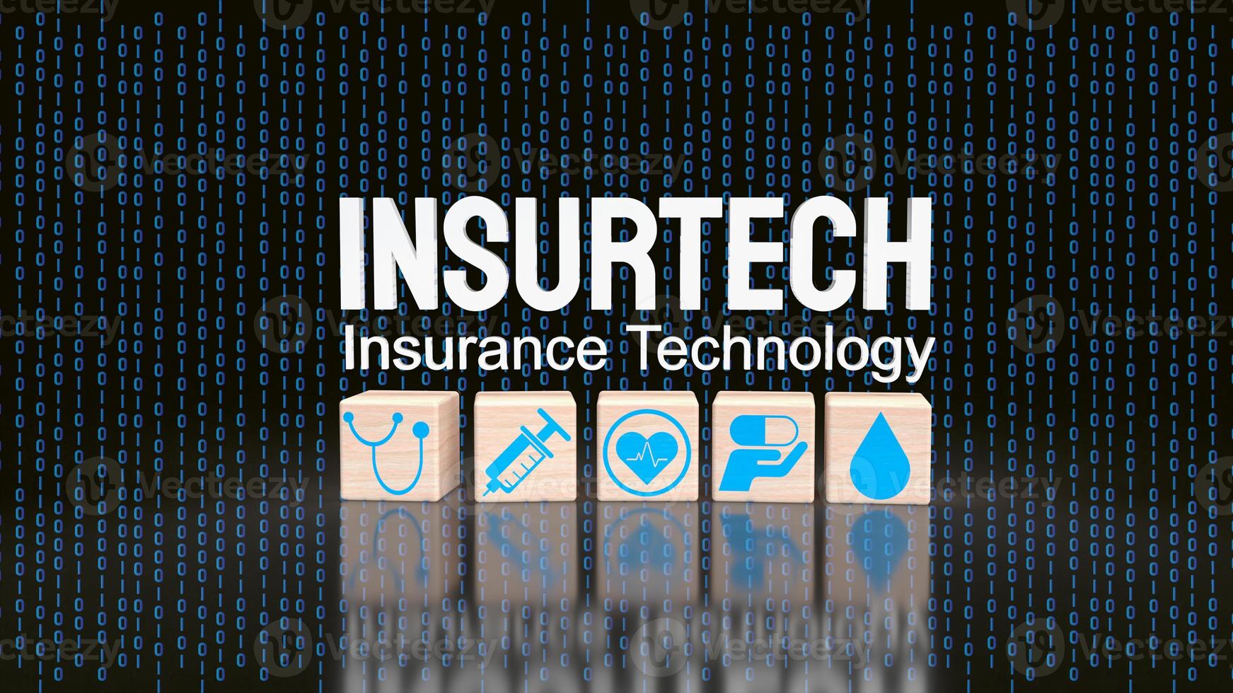 The insurtech word on digital background  for technology concept 3d rendering photo