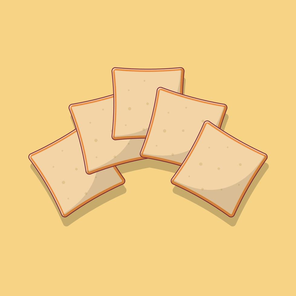 Slices of Bread Vector Icon Illustration. Breakfast Food Vector. Flat Cartoon Style Suitable for Web Landing Page, Banner, Flyer, Sticker, Wallpaper, Background