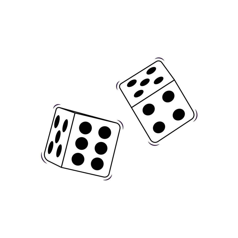 Dice Outline Icon Illustration on White Background vector