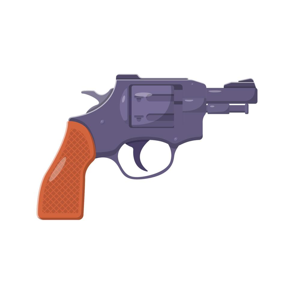 ilustración plana de pistola de revólver. elementos de diseño de icono limpio sobre fondo blanco aislado vector