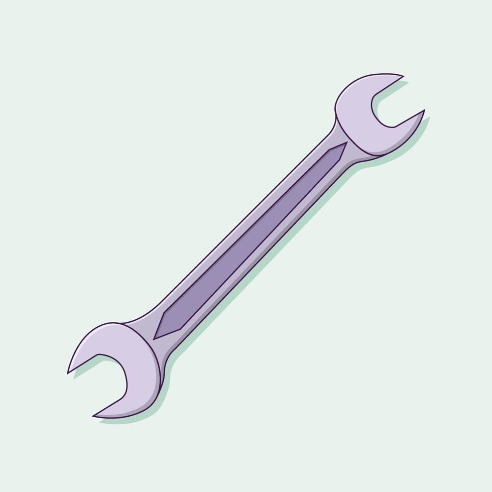 Wrench Vector Icon Illustration. Spanner Vector. Flat Cartoon Style Suitable for Web Landing Page, Banner, Flyer, Sticker, Wallpaper, Background