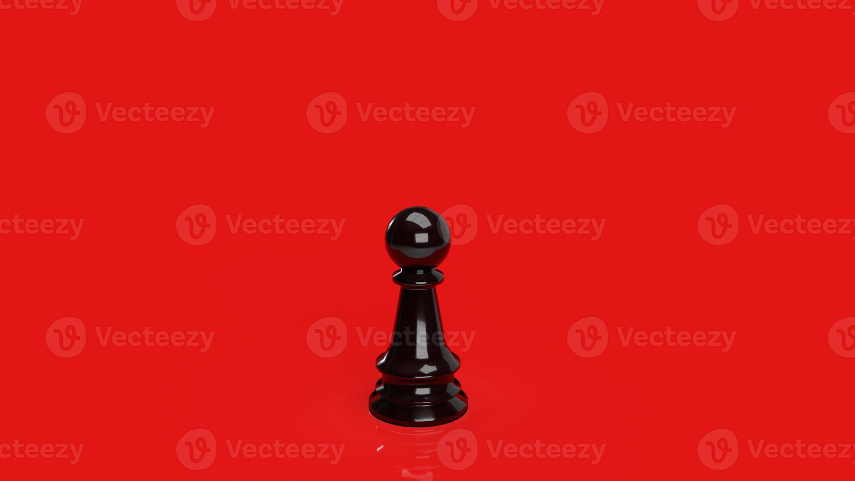 The black chess on red background for business or abstract concept 3d rendering photo