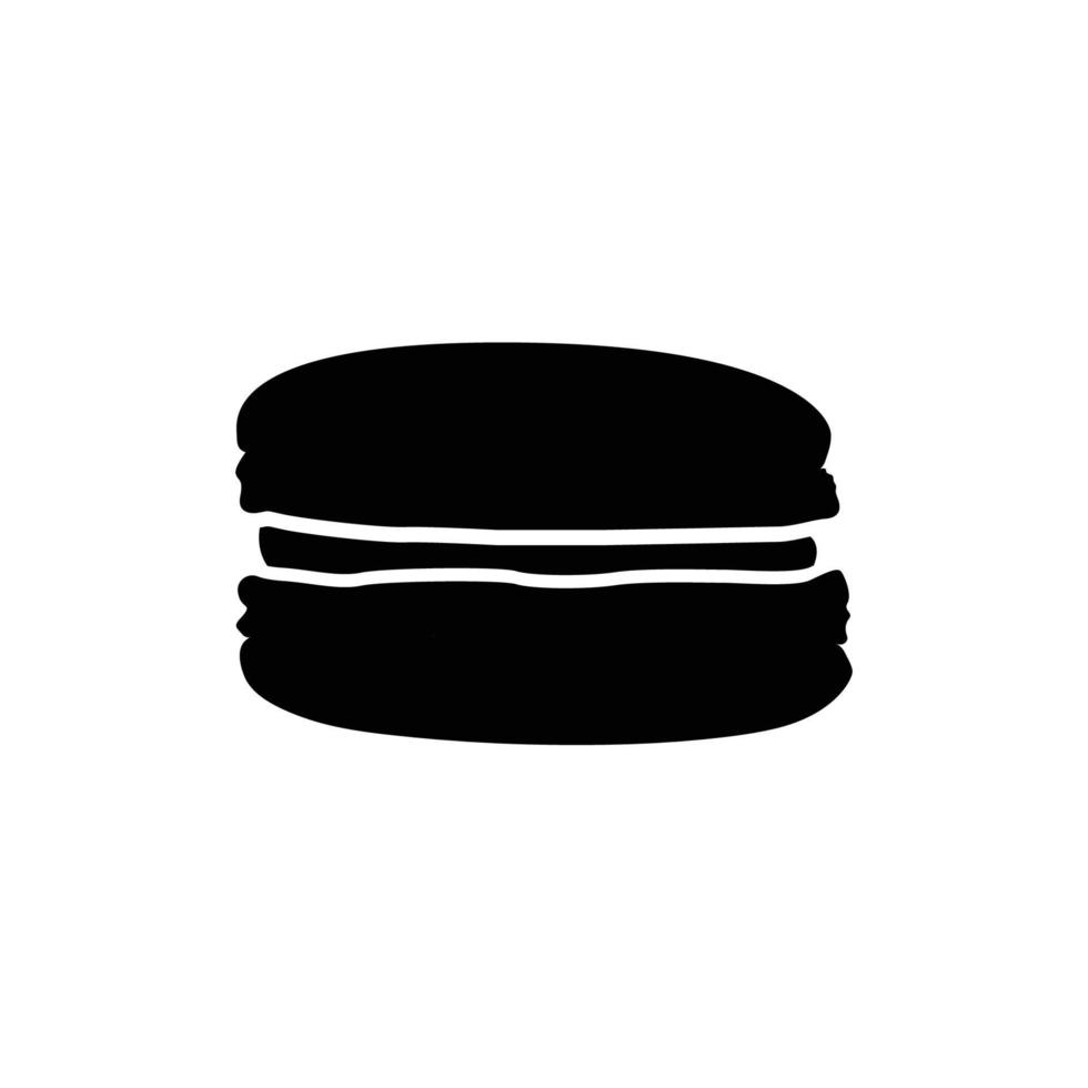 Macaron Silhouette. Black and White Icon Design Element on Isolated White Background vector