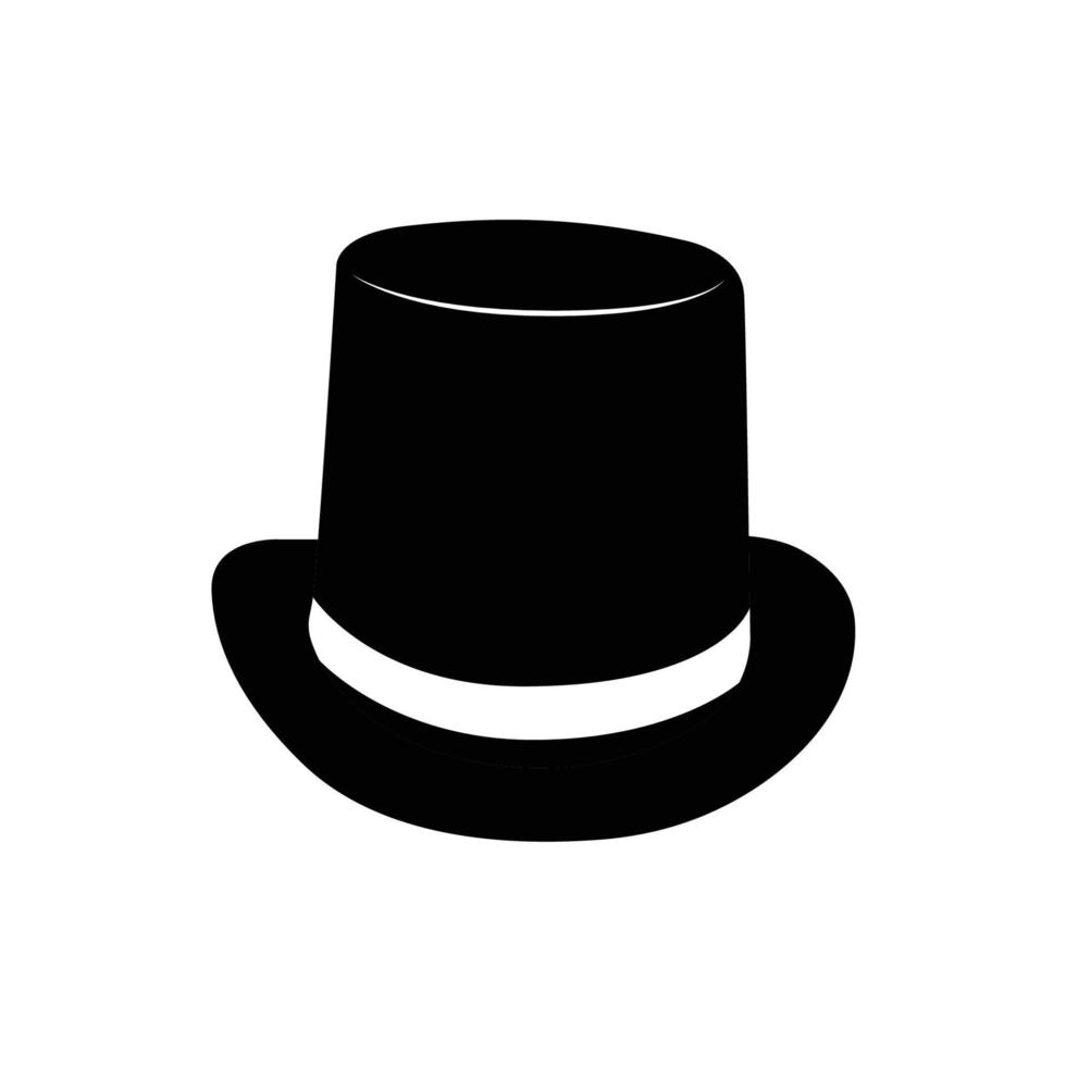 Magician Hat Silhouette. Black and White Icon Design Element on Isolated White Background vector