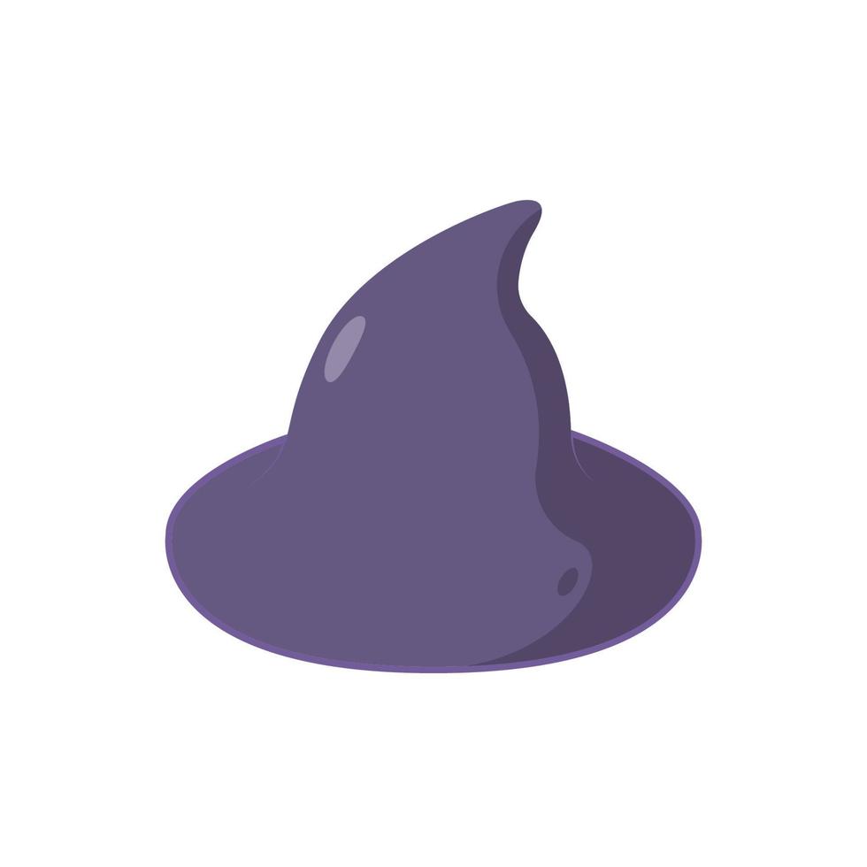 Witch Hat Flat Illustration. Clean Icon Design Element on Isolated White Background vector