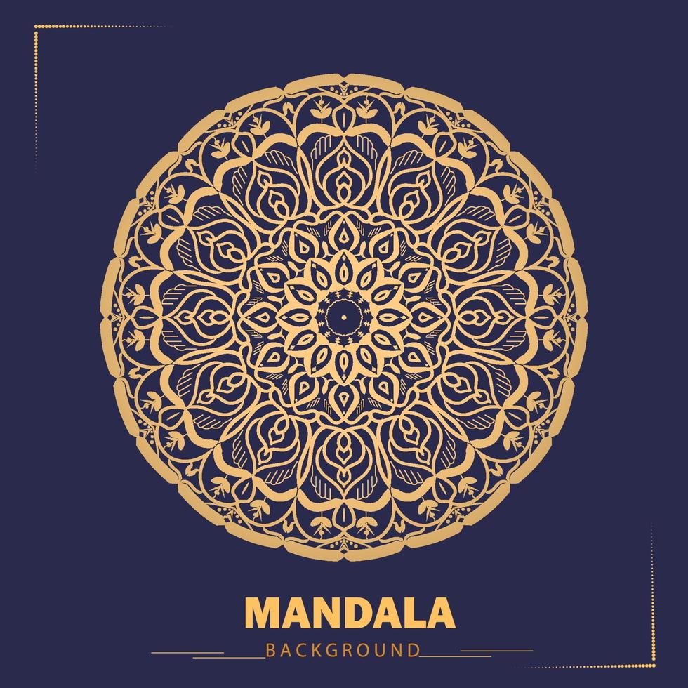 fondo de diseño de mandala de lujo con adornos dorados y mandala para impresión de diseño, póster, portada, folleto, volante, pancarta. vector