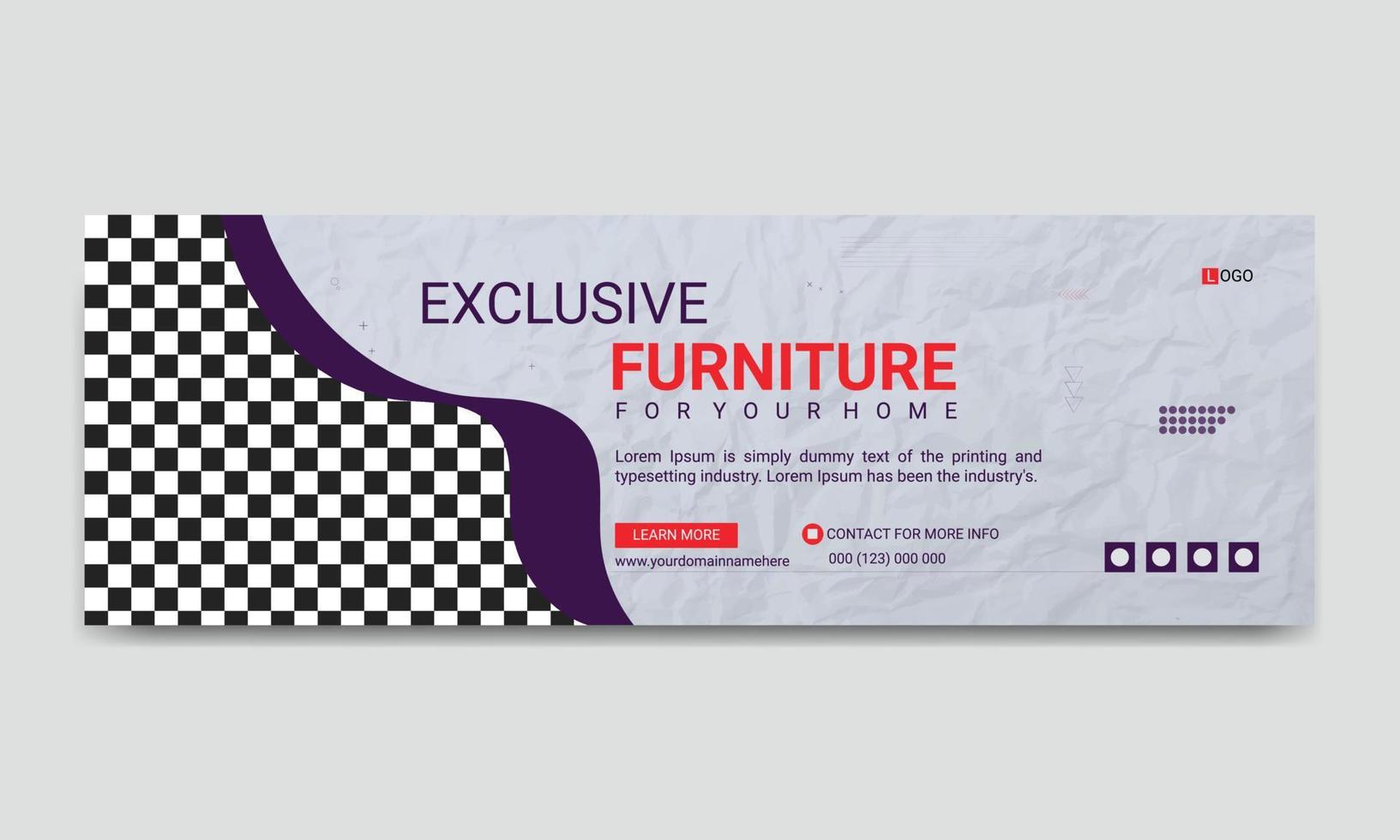 Creative and modern furniture email signature template design. vector