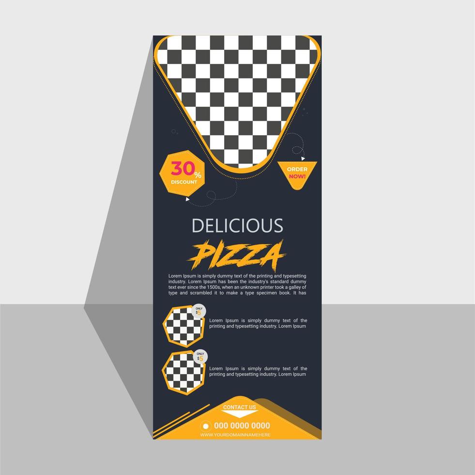 Food and Restaurant roll up or pull up banner design template or restaurant,Delicious Food Restaurant X-Banner. vector