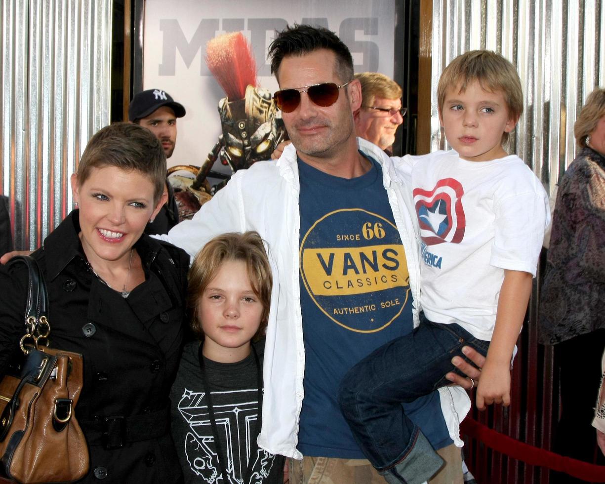 LOS ANGELES, OCT 2 - Natalie Maines, Adrian Pasdar arriving at the Real Steal Premiere at the Universal City Walk on October 2, 2011 in Los Angeles, CA photo