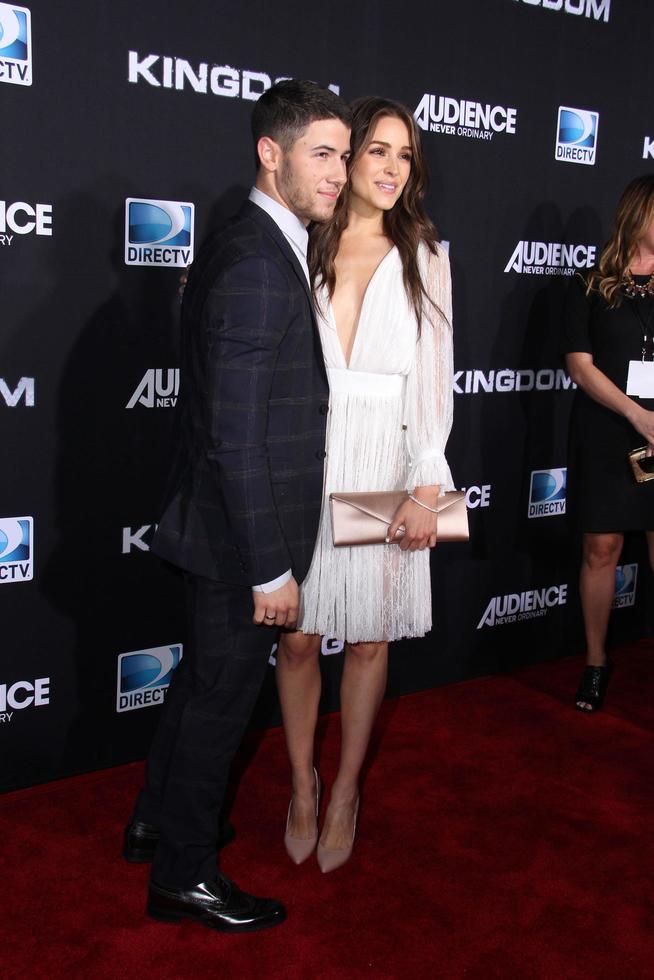 iLOS ANGELES, OCT 1 - Nick Jonas, Olivia Culpo at the Kingdom Premiere at Muscle Beach on October 1, 2014 in Venice, CA photo