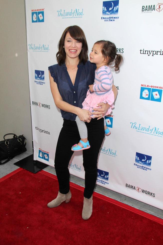 LOS ANGELES, APR 27 - Marla Sokoloff, Elliotte Puro at the Milk  Bookies Story Time Celebration at Skirball Center on April 27, 2014 in Los Angeles, CA photo