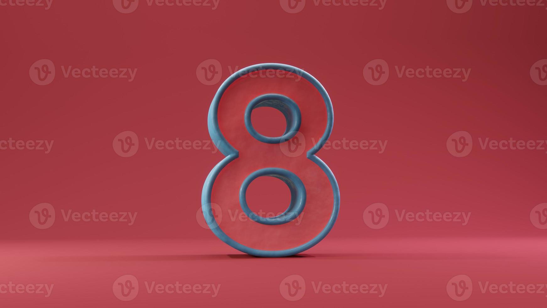 number text red in background red 3d illustration rendering, countdown text number text red color photo