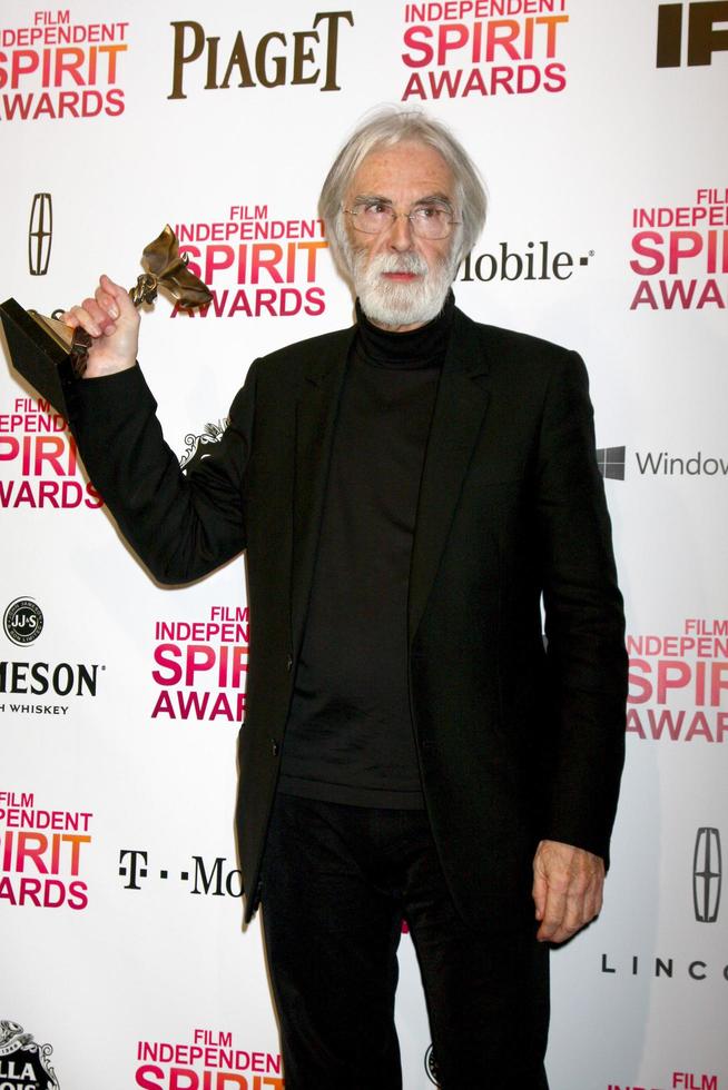 LOS ANGELES, FEB 23 - Michael Haneke in the press room of the 2013 Film Independent Spirit Awards at the Tent on the Beach on February 23, 2013 in Santa Monica, CA photo