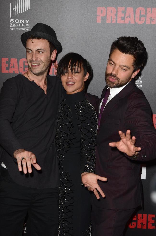 LOS ANGELES, MAY 14 - Joseph Gilgun, Dominic Cooper, Ruth Negga at the Preacher Premiere Screening at the Regal 14 Theaters on May 14, 2016 in Los Angeles, CA photo