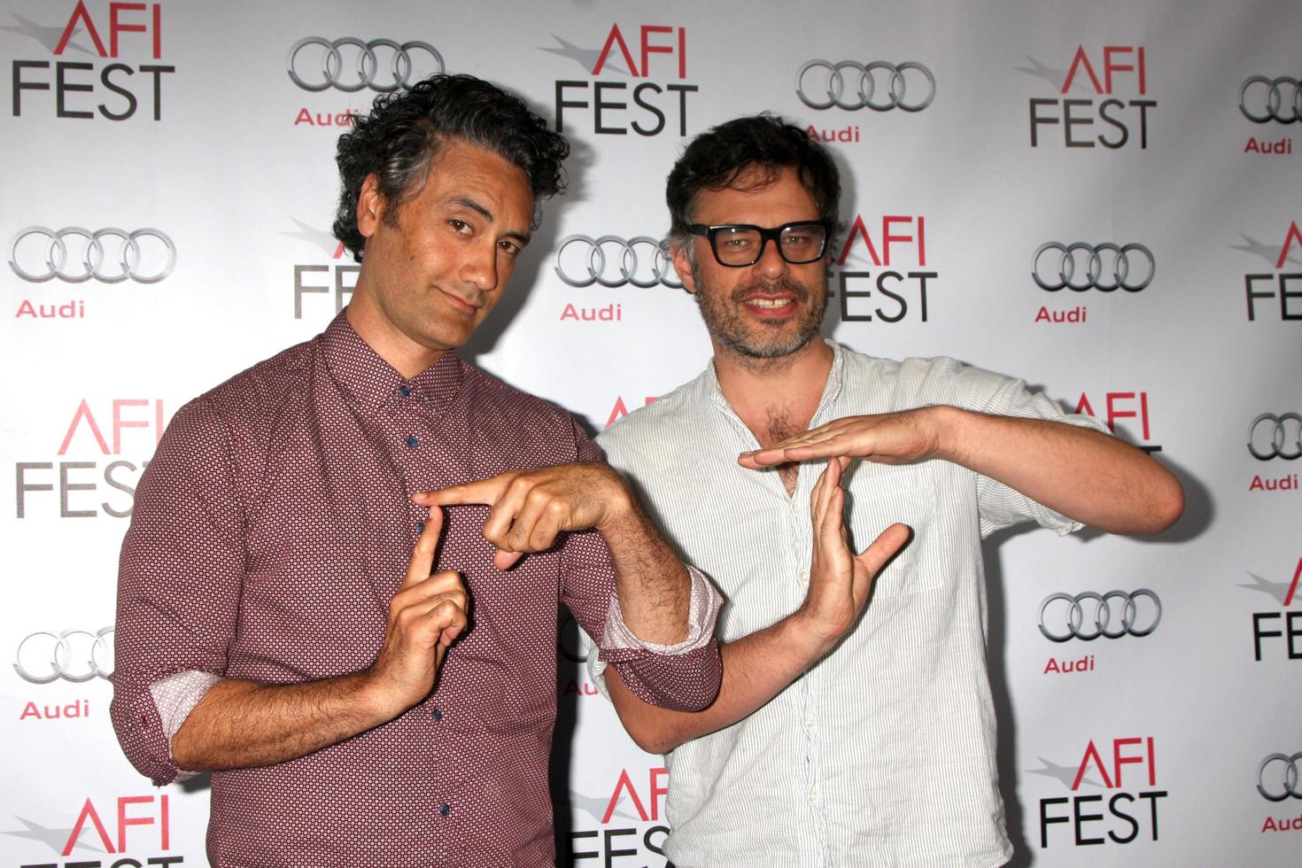 LOS ANGELES, NOV 8 - Taika Waititi, Jemaine Clement at the AFI FEST 2014 Photocall at the TCL Chinese 6 Theaters on November 8, 2014 in Los Angeles, CA photo